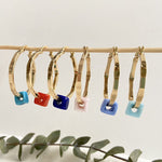 Nostaljik Taşlı Halka Küpe