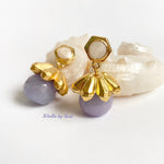 Altın Çiçekli Menekse Küpe