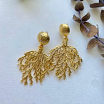 Antik Coral Küpe Büyük Boy