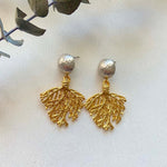 Antik Coral Gold - Silver Küpe