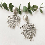 Antik Coral Gümüş Küpe